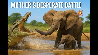 Mother Elephant Fights Crocodile to Save Her Baby 🐘💥 Real Wildlife Battle