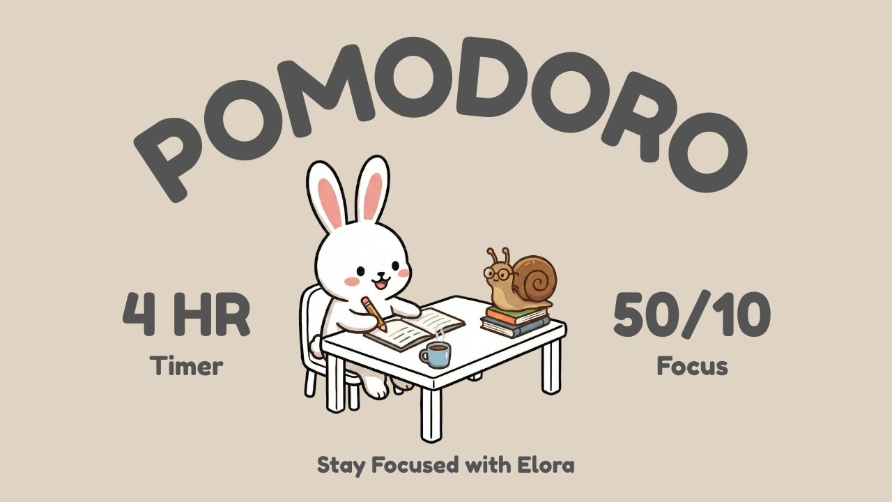 4 Hour Study with Me | Pomodoro Timer 50/10 | Deep Focus Lofi Music ...