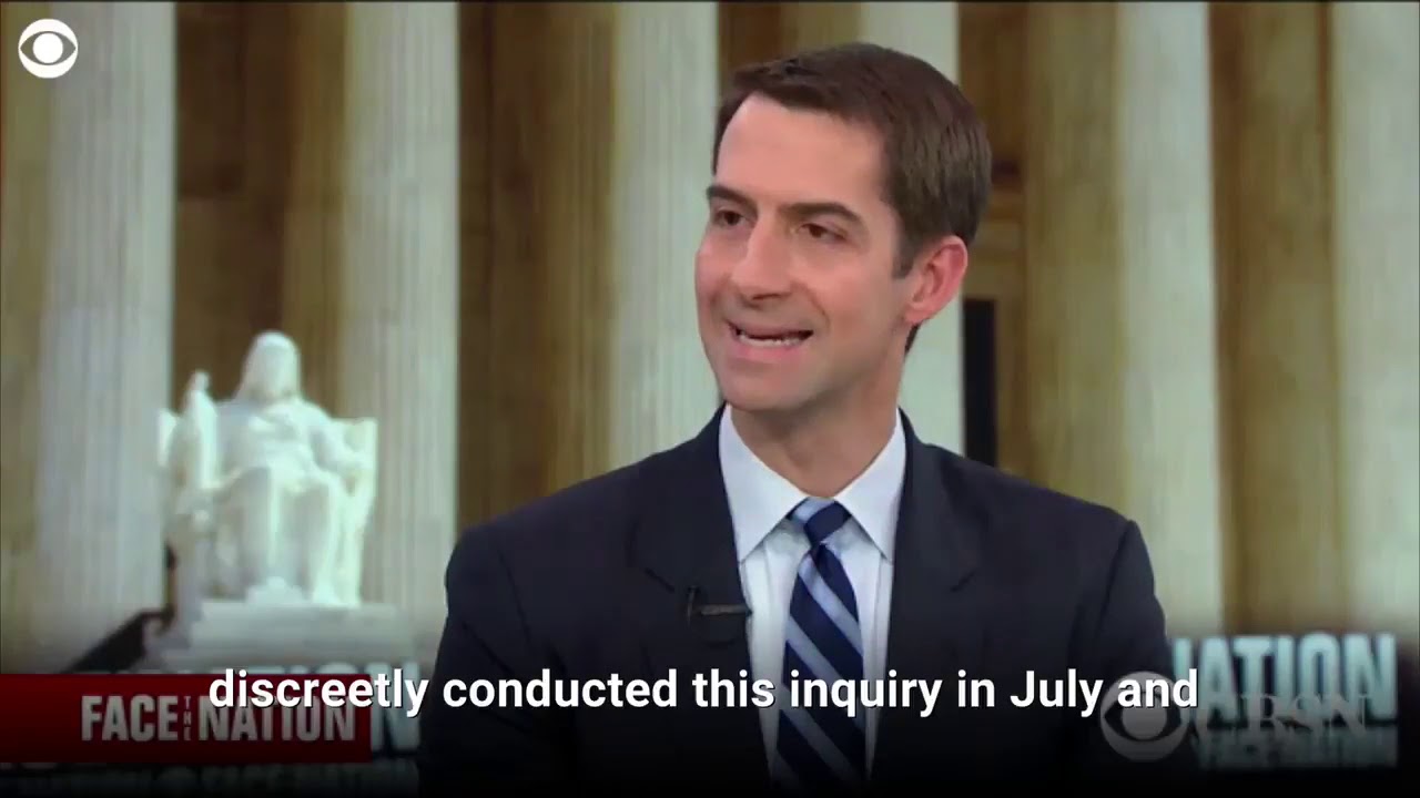 Face the nation. Senator Tom Cotton Kavanaugh D.C. Bar investigation Diane Fesitstein misconduct