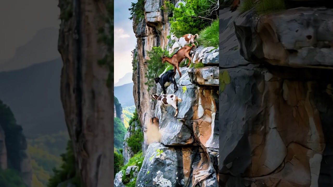 Unreal Cliff Climbing by a Fearless Goat Herd! ⛰️🐐