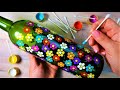 SUPER EASY Qtip Bottle Painting Rainbow Dot Flowers | How To with Lydia May