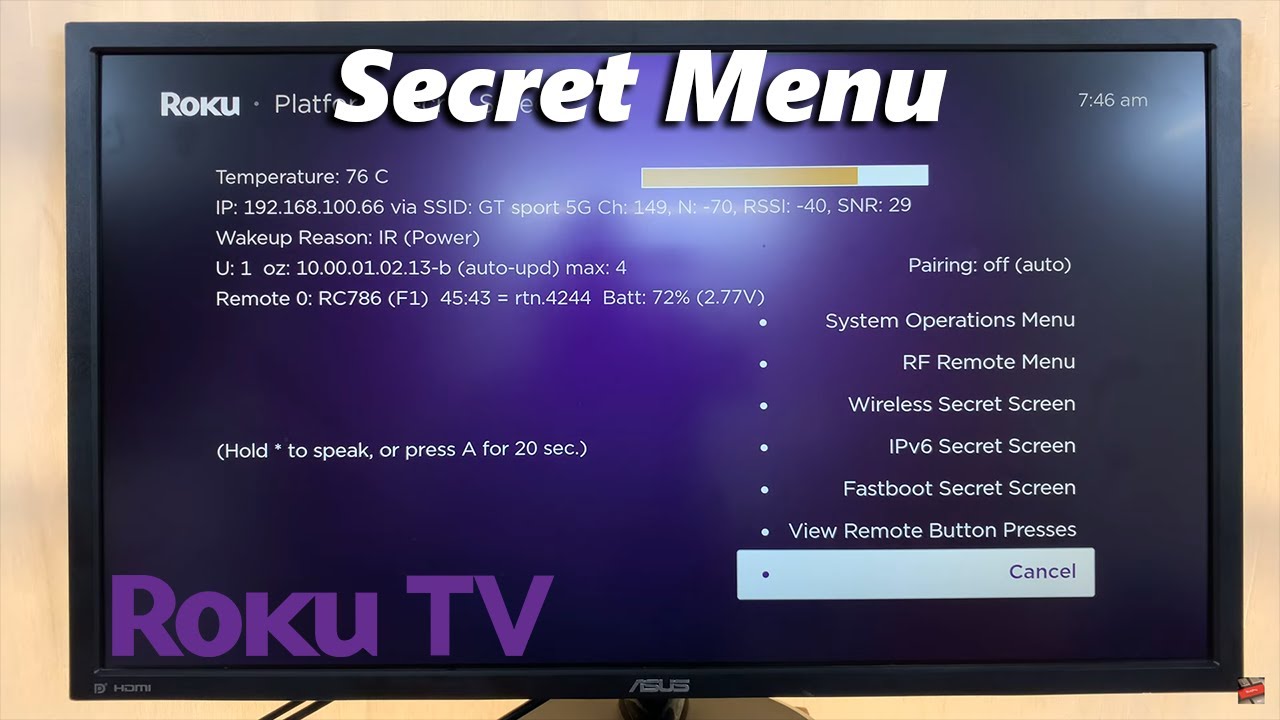 How To Open Roku TV Secret Menu - YouTube