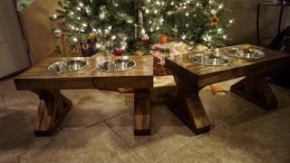 Farmhouse Style Raised Dog Bowl Stand