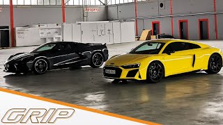 ⁣Hecktriebler-King ?: Audi R8 V10 RWD vs. Corvette C8 Stingray I GRIP