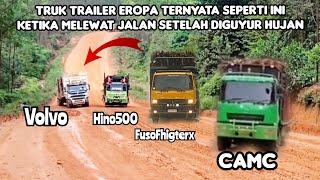 Download Lagu TRUK TRAILER EROPA TERNYATA DISINI KELEMAHAN !! HANYA GERIMIS SEBENTAR SUDAH TAK BERDAYA MP3