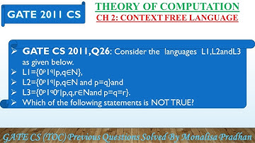 GATE CS 2011,Q26: Consider the languages L1,L2andL3 as given below.L1={0^p1^q∣p,q∈N},L2={0^p1^q∣p,q∈