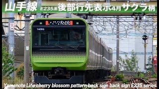 JR山手線サクラ柄バックサイン E235系（目黒）/　JR Yamanote Line Sakura pattern back sign E235 series　Meguro.Tokyo