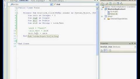 Visual Basic visual studio 2008 Variables