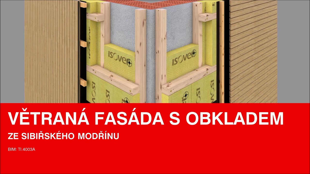 Větraná fasáda s obkladem ze sibiřského modřínu