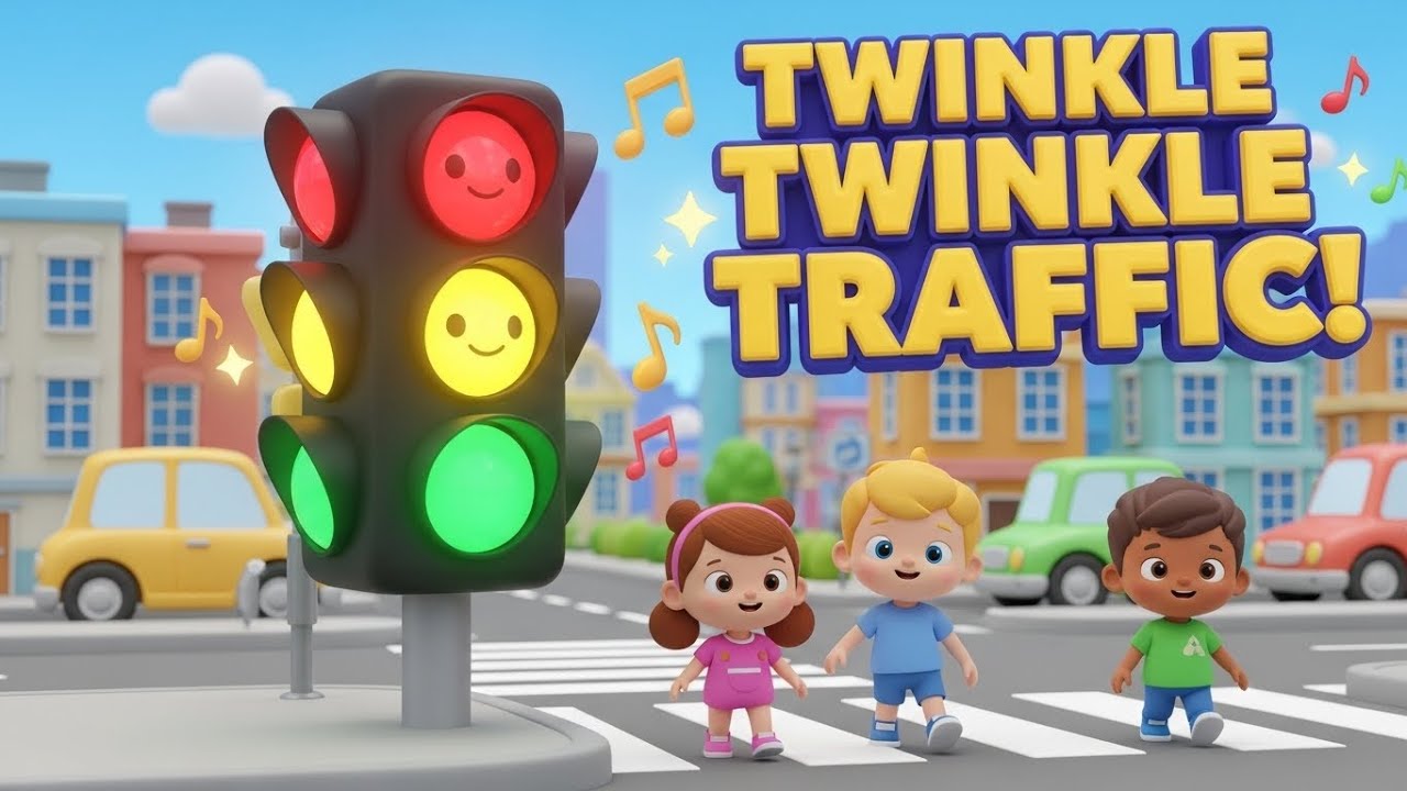 Twinkle Twinkle Traffic 🚦✨ Learn Traffic Lights & Road Safety | Vivid Nest 3D Kids Song