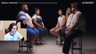 xQc reacts to Can Fat and Fit Influencers Find Common Ground | Jubilee
