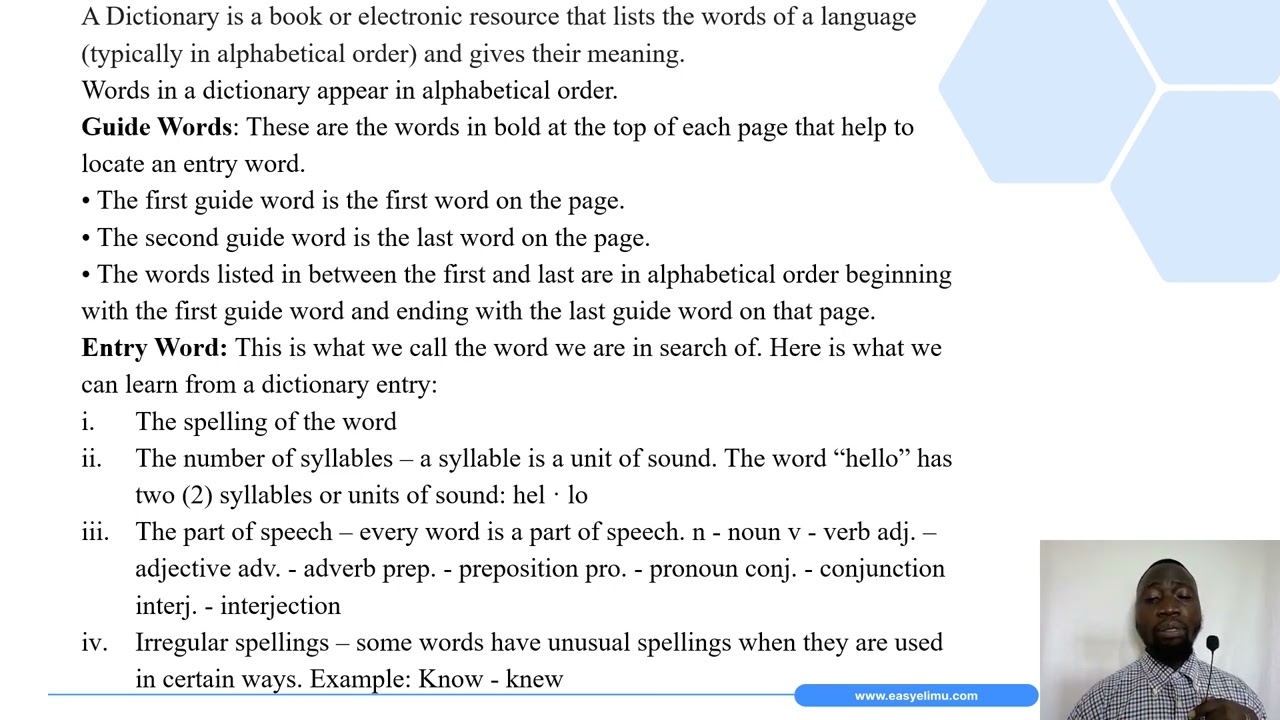How to Use a Dictionary  - Lesson 13 English Form 3 Topic 4 - Reading