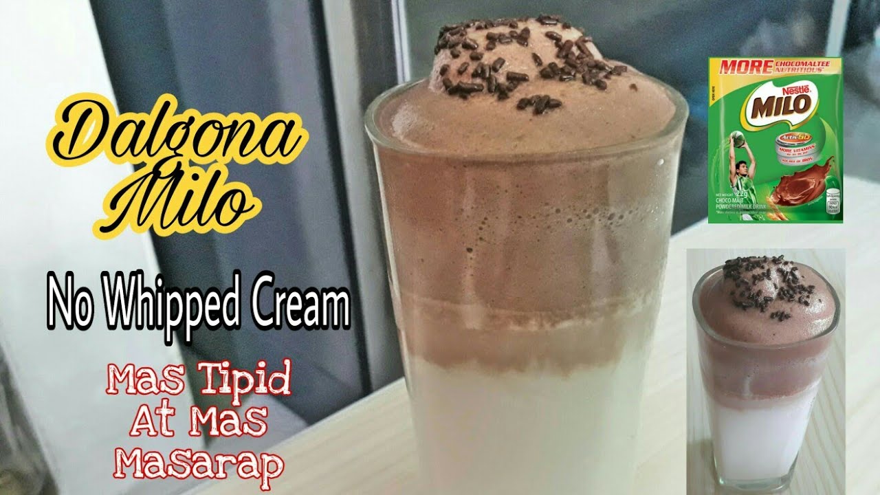How To Make Dalgona Milo | Easy Dalgona Milo No Whipped Cream Recipe ...