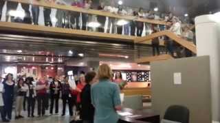Dawn Daechsel's retirement flashmob in LGH lobby