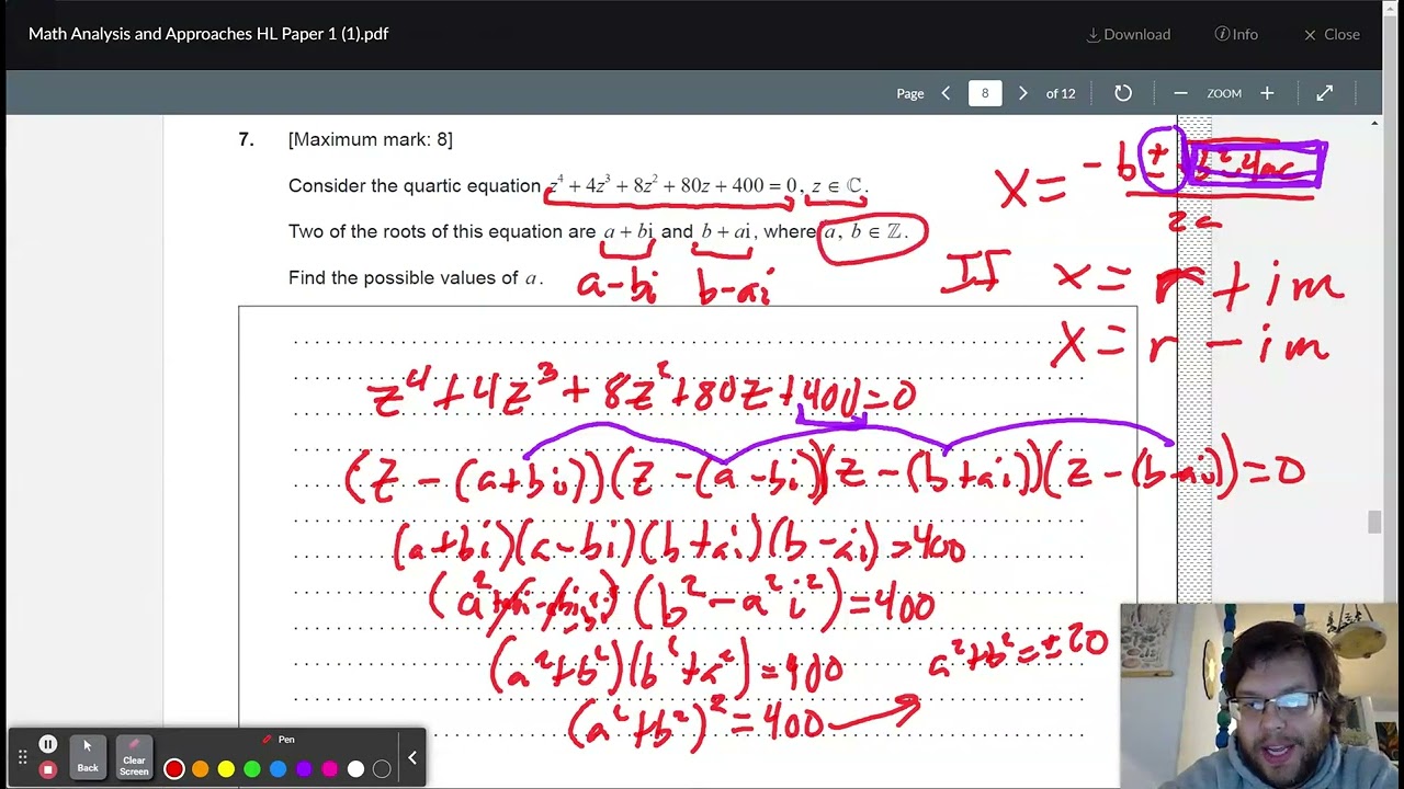 Practice IB Analysis HL Paper 1: Complex Roots