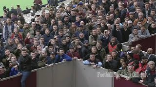 West Ham Fans Invade Pitch And Confront Players And Scare Away Board