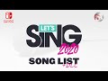 Lets sing 2020  song list nintendo switch