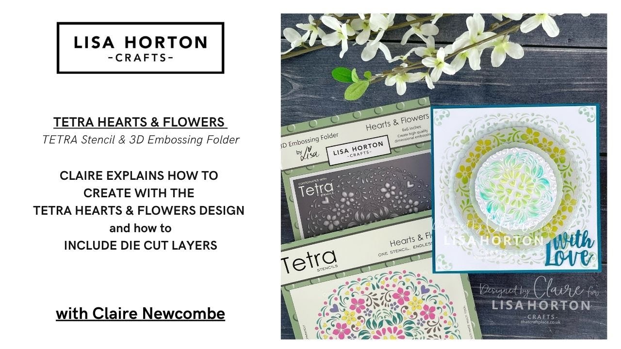 CLAIRE LAYERS THE TETRA HEARTS & FLOWERS STENCIL & EMBOSSING FOLDER ...