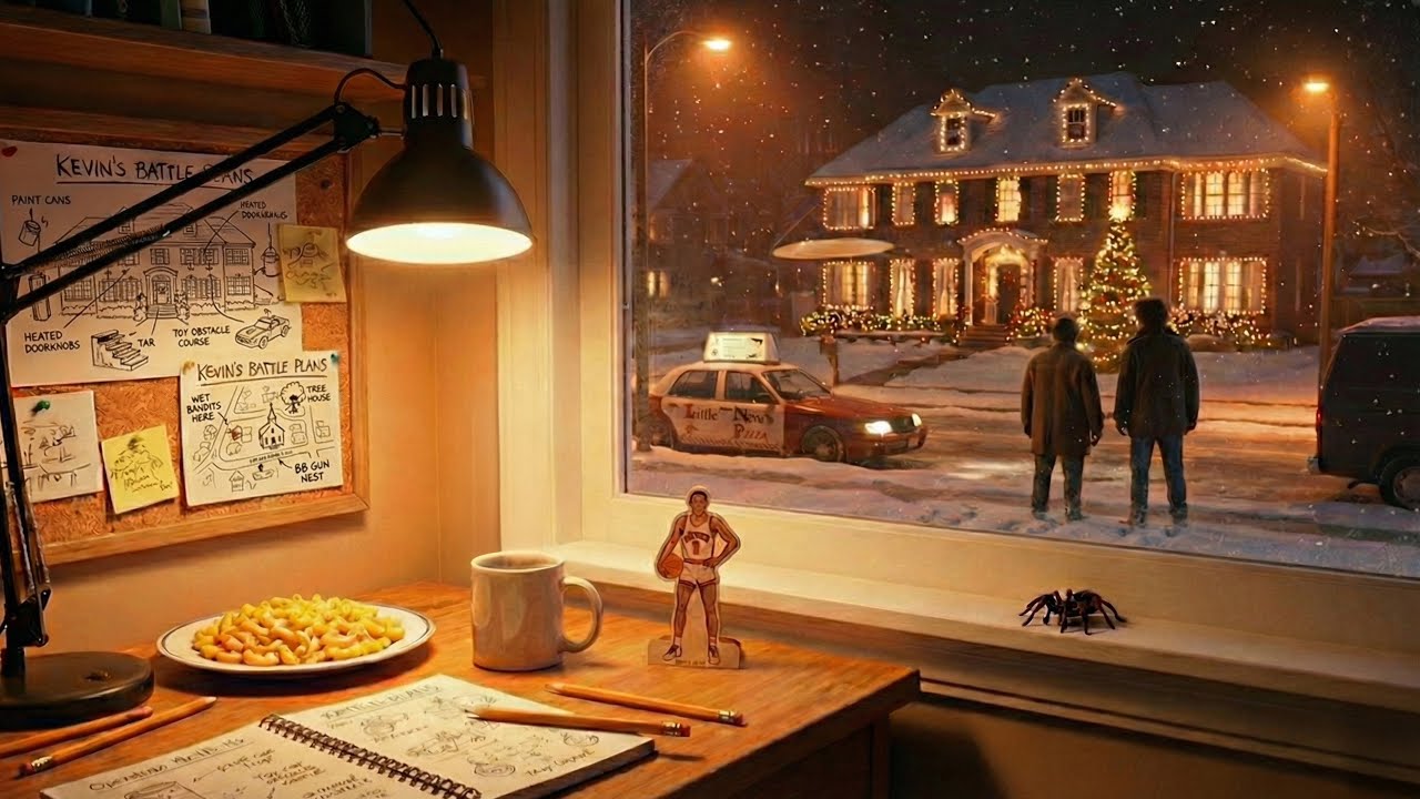 Home Alone Christmas Jazz Lofi Ambience 🎄 | Cozy Holiday Study & Chill ...