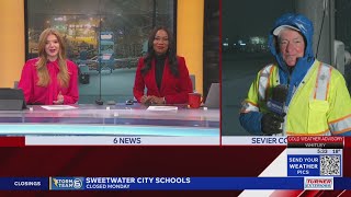 Don Dare shares live update on snow conditions on Winfield Dunn Parkway in Sevierville