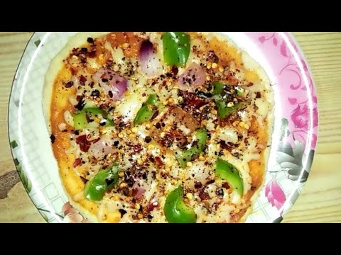 Homemade pizza without yeast in kadhai and tawa - YouTube