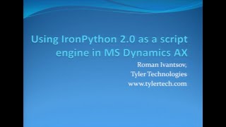 Famous Lang.NET 2009 - Using IronPython 2.0 as a Script Engine in MS Dynamics AX - Roman Ivantsov Net Worth