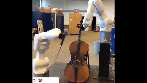 Robots playing violin