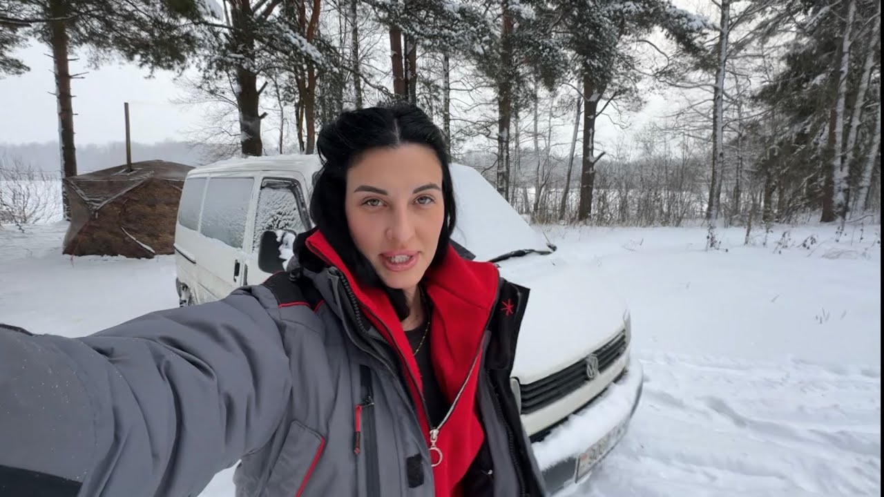ПОДГОТОВКА К НОВОМУ ГОДУ.НОЧУЕМ В ПАЛАТКЕ С ПЕЧЬЮ СЕМЬЕЙ ЗИМОЙ В МОРОЗ.ФОЛЬКСВАГЕН Т4