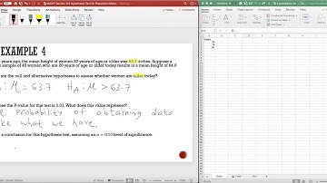 Section 9.3 Example 4 - Hypothesis Test for the Population Mean