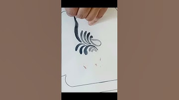 beautiful scroll painting with watercolours #round brush strokes#shorts@sarithasartwork786