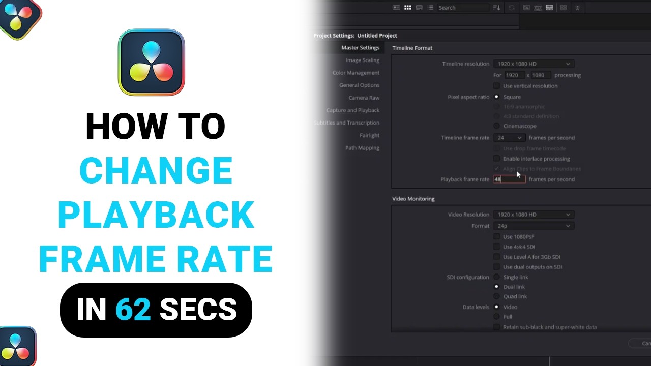 How to Change Playback Frame Rate on DaVinci Resolve [NEW] - YouTube
