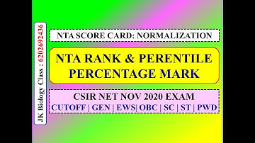 CSIR NET NOV 2020 || RANK & PERCENTILE || CUTOFF || CSIR NET LIFE SCIENCE | SCORE CARD NORMALIZATION