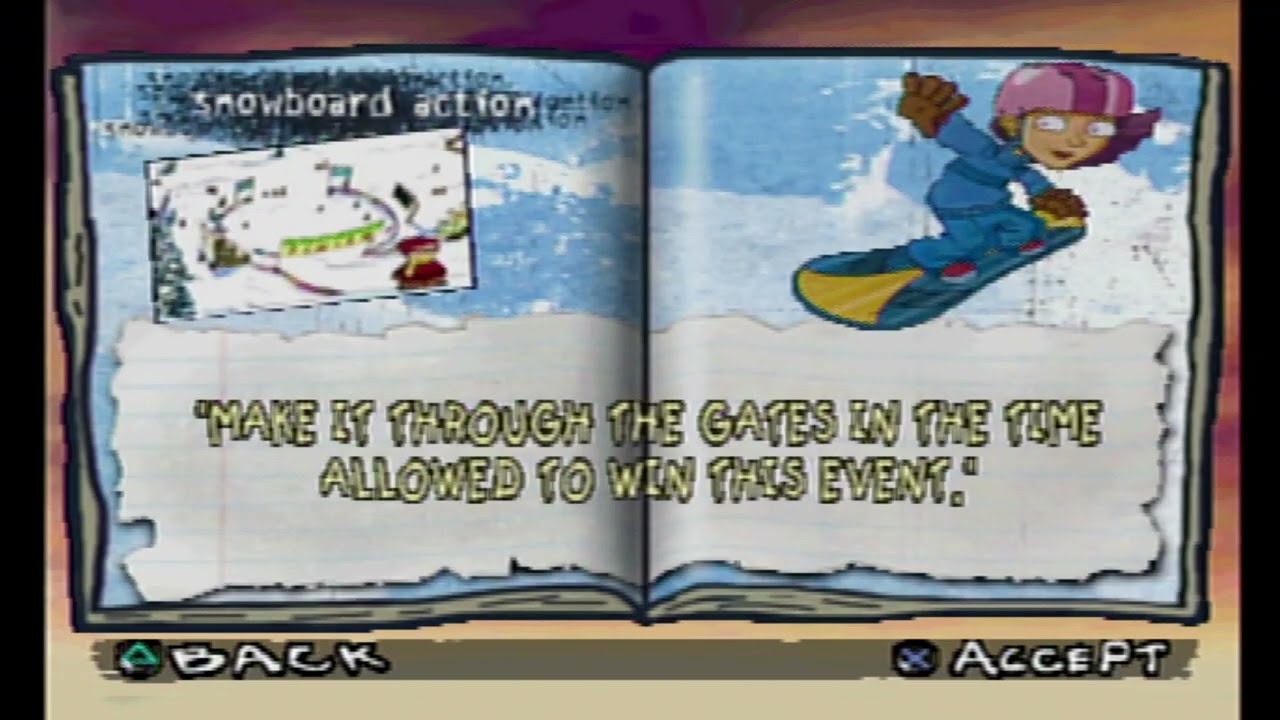 Rocket Power: Team Rocket Rescue (PS1) - Reggie Drifting To A Snow