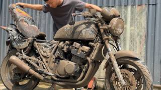 SUZUKI GSX400 Complete Restoration Of |A Motorcycle That Had Been Gutted By Fire!