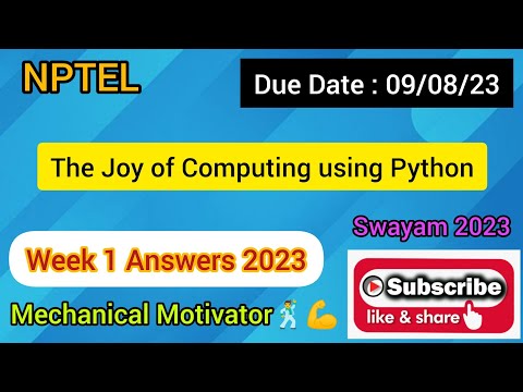 The Joy of Computing using Python | Week 1 Quiz | Assignment 1 Solution | NPTEL | SWAYAM 2023