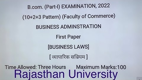 B.com 1st year exam paper 2022|  Business Laws| Dr. Ruchi Khandelwal