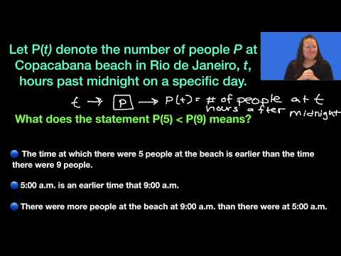 Function notation word problem: beach (ASL)