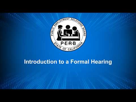 Perb Training Videos - California Public Employment Relations Board