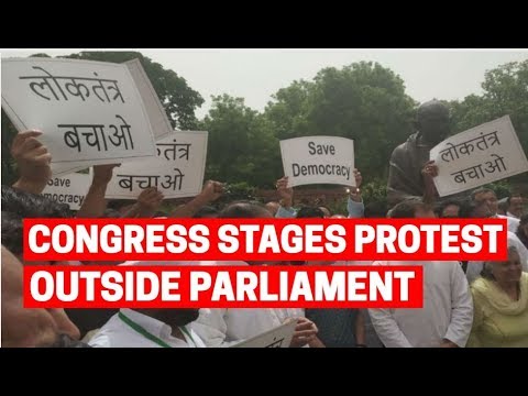 Congress stages protest outside Parliament, alleges democracy undermined in Karnataka and Goa