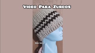 Para Zurdos Gorro unisex Punto V Crochet MUY FÁCIL 