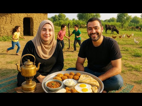 فطار البيت الفلاحي من الأرض للكانون واللمة على الطبليه