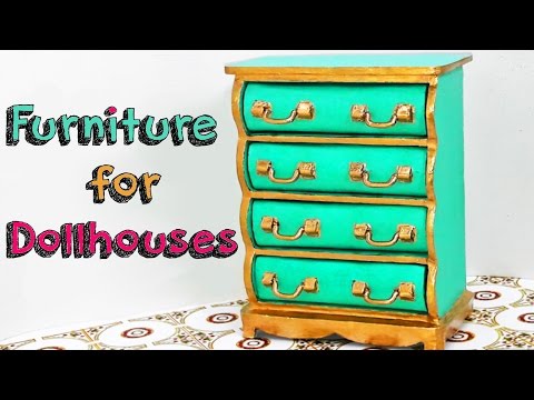 Diy Crafts Furniture For Dollhouse Homemade Chest Of Drawers