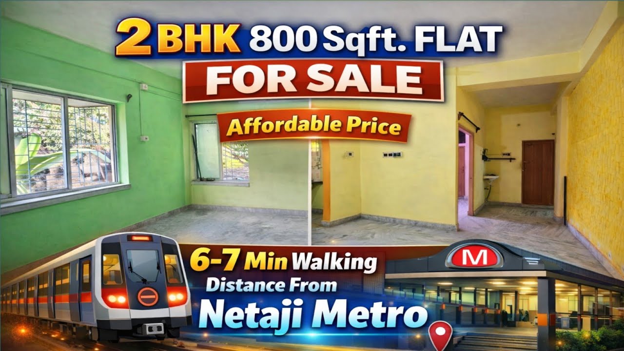 800 Sqft 2 BHK Flat For Sale | Low Price | Netaji Metro at Walking Distance | Best Price Tour