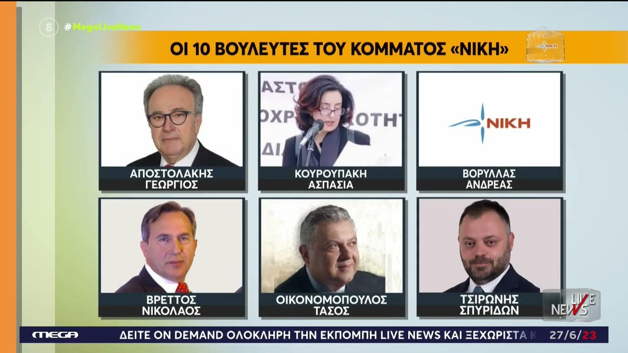 Οι 10 βουλευτές που εκλέγονται με τη Νίκη και οι δηλώσεις που έχουν κάνει κατά καιρούς (7/6/23)