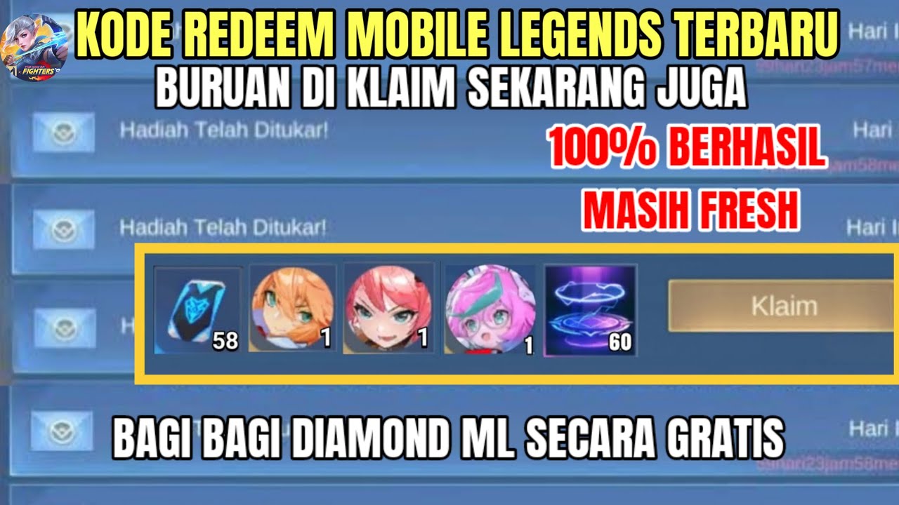 NEW UPDATE! KODE REDEEM ML TERBARU KODE REDEEM MOBILE LEGENDS HARI INI ...