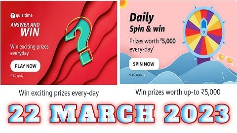 Amazon Funzone Quiz Answers Today|22 March 2023|@dailyquiztime