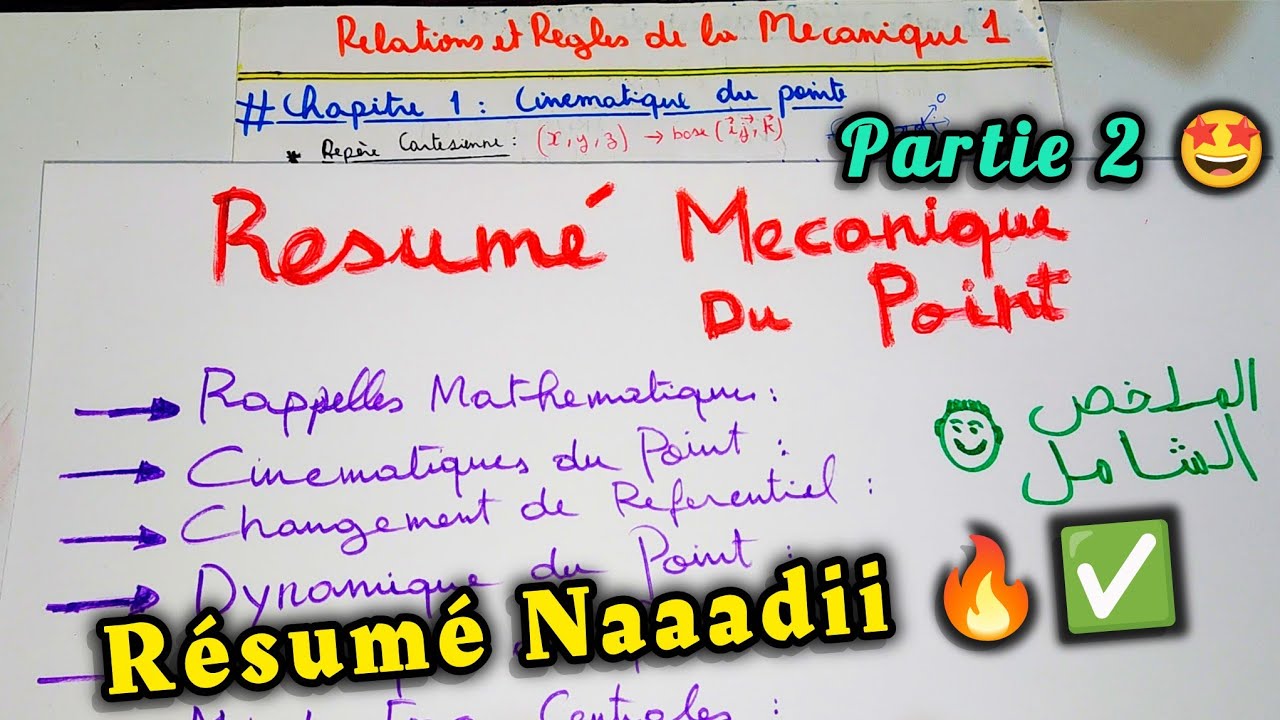 Résumé MÉCANIQUE DU POINT MATÉRIEL 🔥✅️ 