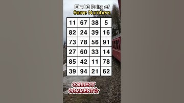 Find 3 pairs of identical numbers.CAN YOU FIND LAST ONE?/Dementia Prevention Quizzes/Tests.No.686