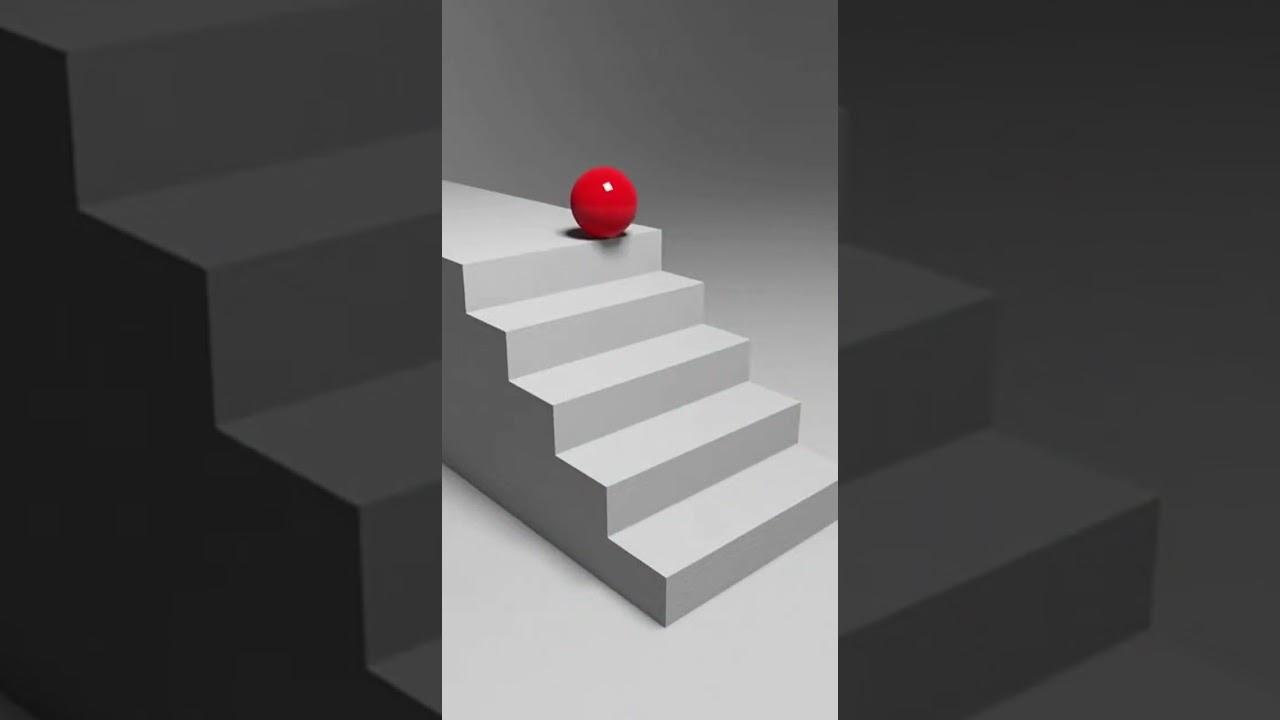 Ball Trapped in Stairs Illusion | Animation Mind Bending Visual Trick