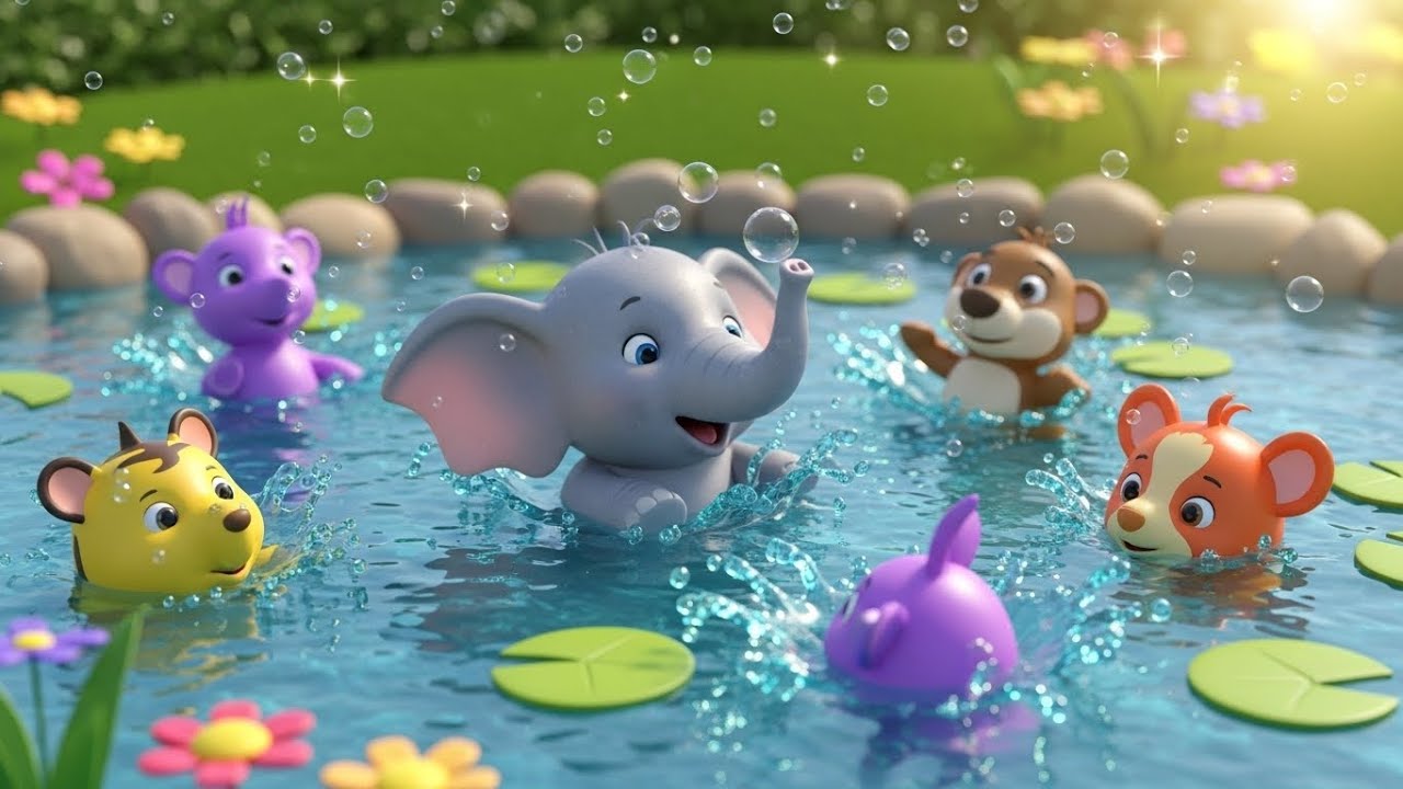 Baby Elephant Bubble Pond Adventure Song for Kids | Fun Animal & Water Nursery Rhymes for Toddlers